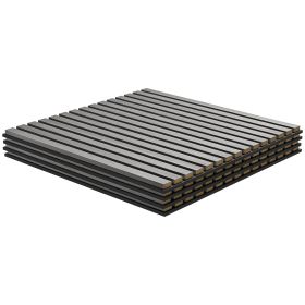 Acoustic Panels, 24"x24" Gray Wood Panels, 4-Pack, Sound Absorbing, Slat Wall Decor