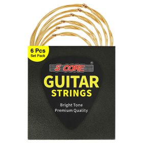 5 Core Acoustic Guitar 6 String Set Medium Gauge Steel Carbon Core Bright Powerful Tone Heavy Duty -  GS AC BRSS HD