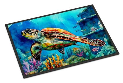 NEW Loggerhead Sea Turtle Doormat Front Door Mat Indoor Outdoor Rugs for Entryway, Non Slip Washable Low Pile, 18H X 27W