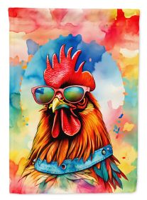 Hippie Animal Red Rooster House Flag Large Porch Sleeve Pole Decorative Outside Yard Banner Artwork Wall Hanging, Polyester, House Size, Multicol