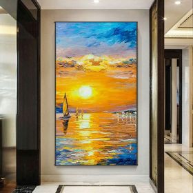 Handmade Oil Painting Modern Oil Painting On Canvas Abstract Oil Painting Hand Painted Large Wall Art For Living Room Hallway Bedroom Luxurious D (style: 01, size: 40x80cm)