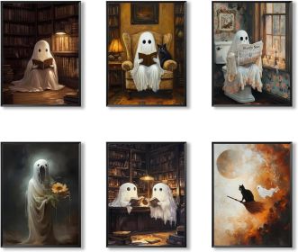 Easter Bunny Wall Art Set of 9, Vintage Spring Rabbit Canvas Prints, Cute Bunny & Easter Egg Paintings (Color: 10"L x 8"WSpecter Unframed)