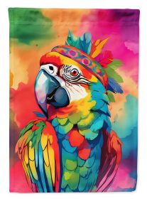Hippie Animal Parrot House Flag Large Porch Sleeve Pole Decorative Outside Yard Banner Artwork Wall Hanging, Polyester, House Size, Multicolor (Default: Default)