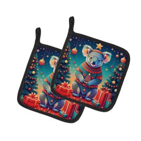 Koala Christmas Pair of Pot Holders Kitchen Heat Resistant Pot Holders Sets Oven Hot Pads for Cooking Baking BBQ, 7 1/2 x 7 1/2 (Default: Default)