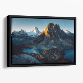 Morning Sunlight Floating Framed Canvas (Color: Black, size: 36" x 24" / 90cm x 60cm (approx))