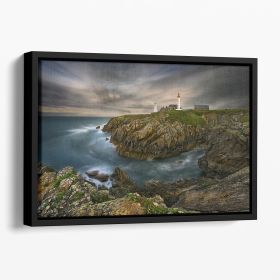 Pointe Saint-Mathieu Floating Framed Canvas (Color: Black, size: 40" x 26" / 100cm x 65cm (approx))