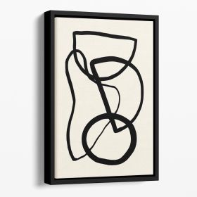 Shape 05 Floating Framed Canvas (Color: Black, size: 24" x 16" / 60cm x 40cm (approx))
