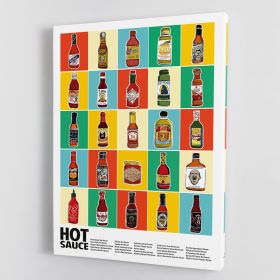 Hot Sauce Squares Standard Wall Art Canvas Print or Poster (Type: Standard Framed Canvas Print, size: 32" x 24" / 80cm x 60cm approx)