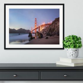 Sunset Bay Framed Print (Color: White/No White Edging, size: 12" x 8" / 30cm x 20cm (approx))