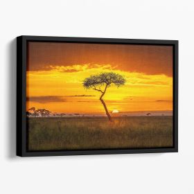 Primordial Africa Floating Framed Canvas (Color: Black, size: 36" x 24" / 90cm x 60cm (approx))